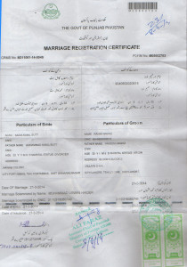Sample of Foreign Office Attested Nikah Nama
